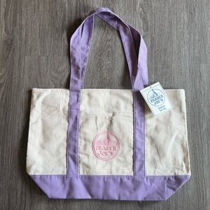 Trader Joe's Canvas Lavender Tote Bag NWT